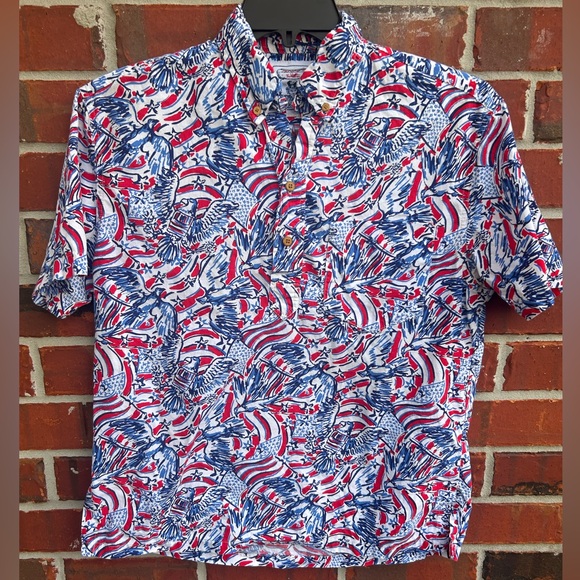 chubbies Other - Chubbies “The Nutter” Mens America 1/4 Button Short Sleeve USA Small Shirt Z6